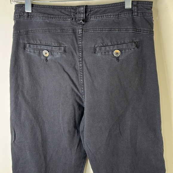 BY ANTHROPOLOGIE Canvas Tapered Embroidered Side Stripe  Trouser Ankle Pants 6 - Picture 13 of 16